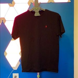 RALPH LAUREN V NECK TEE BLACK - SMALL